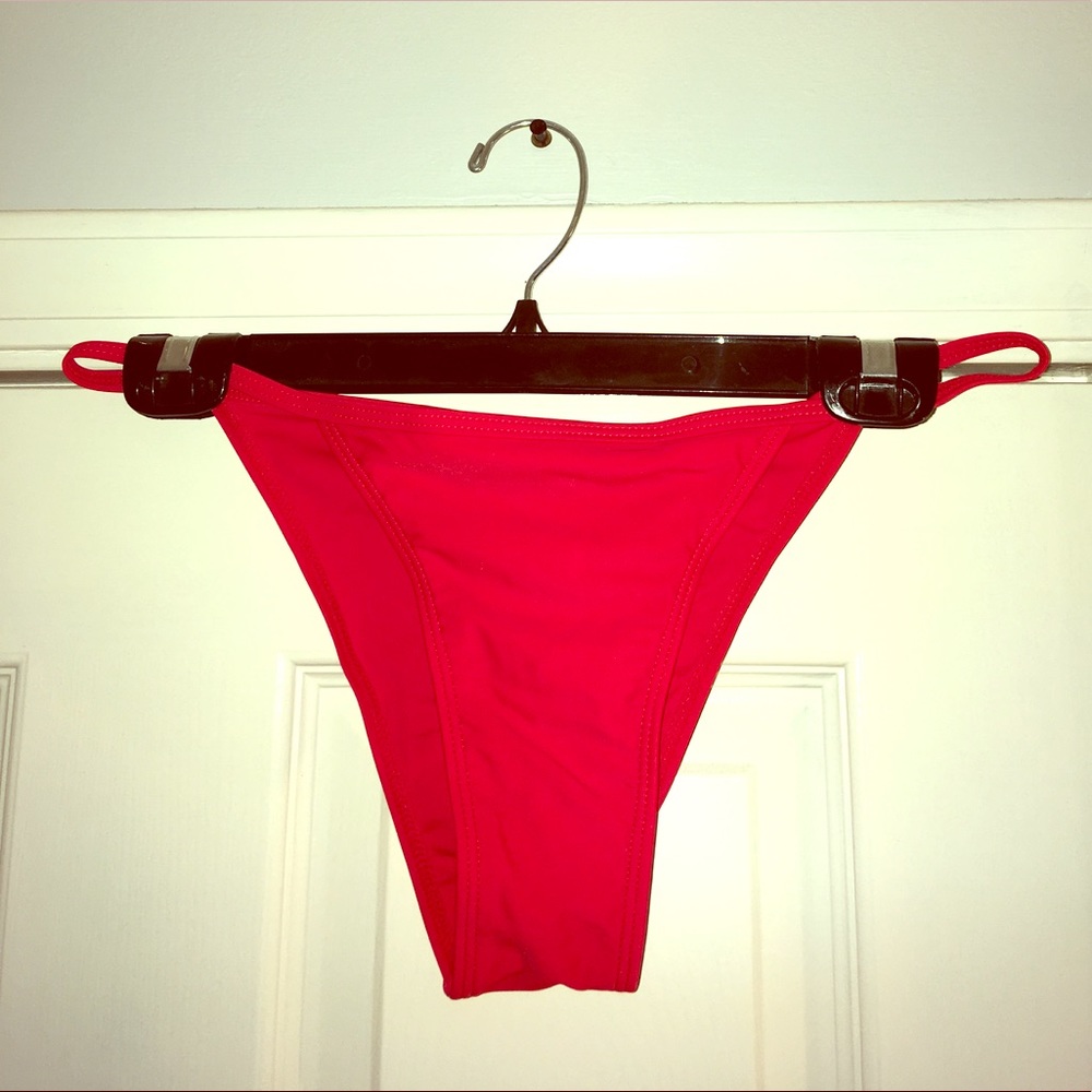 True red string bikini bottom
